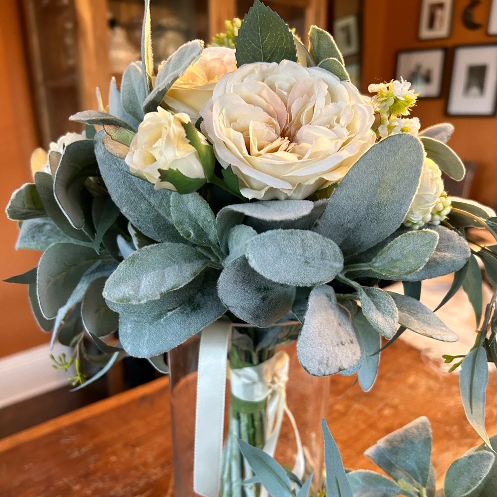 Bridesmaid bouquet made with faux flowers